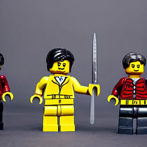 Image similar to lego figures stabbing eachother