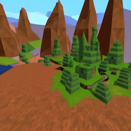 Prompt: screenshot of nintendo 64 version of halo. Low poly, blood gulch map