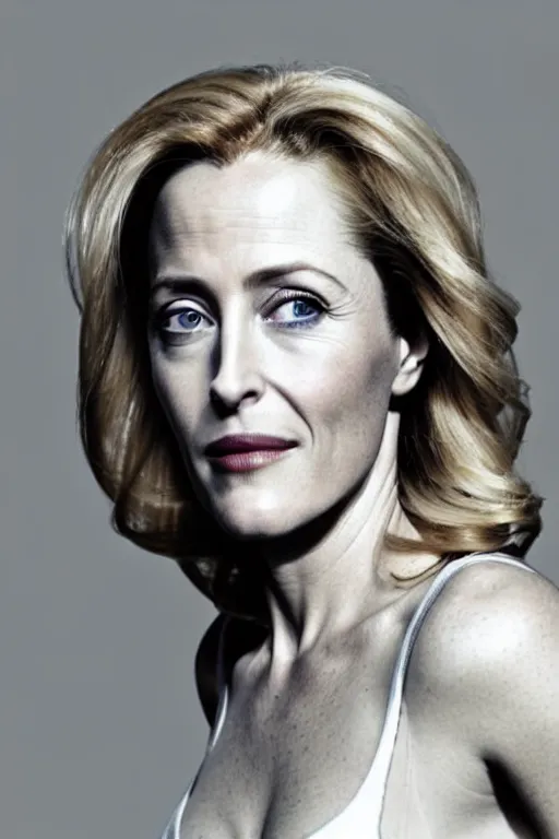 Image similar to gillian anderson as a grey alien