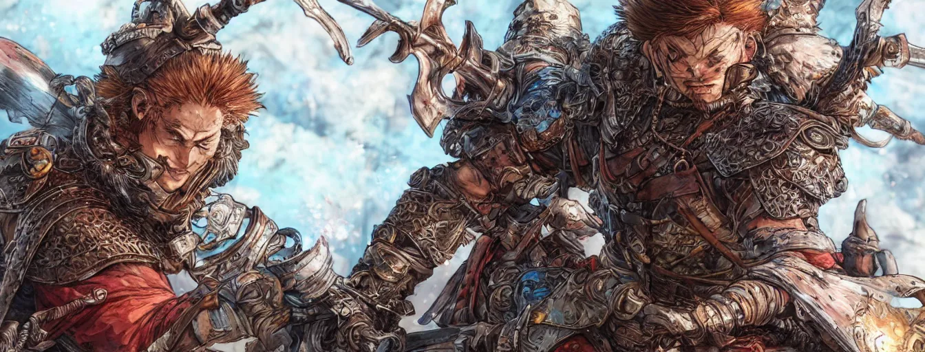 Prompt: a close up of a berserker calvary commander refusing to die. hyperrealistic anime background illustration by kim jung gi, colorful, extremely detailed intricate linework, smooth, super sharp focus, bright colors, high contrast, matte, octopath traveler, unreal engine 5 highly rendered, global illumination, radiant light