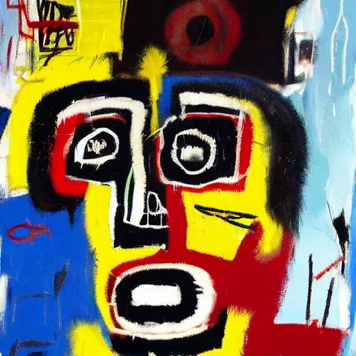 Image similar to abstract basquiat oil painting