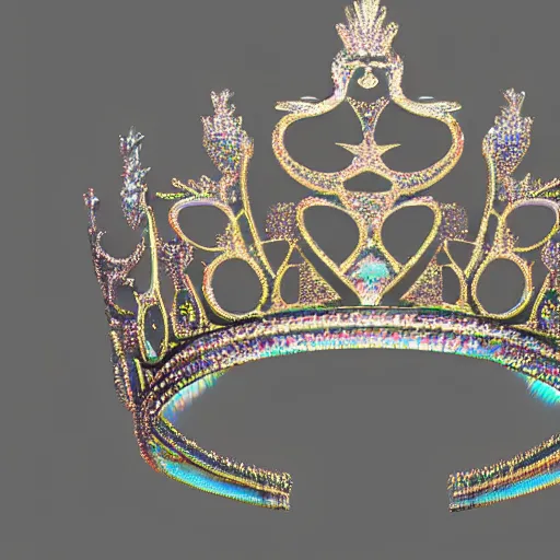 Image similar to An unrealistic 3D render of an iridescent crown, Dribbble 8k