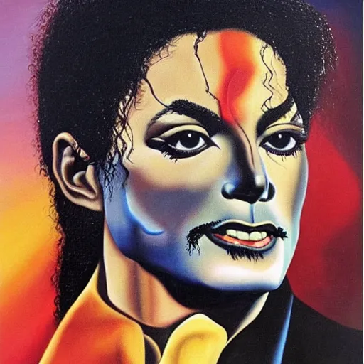 Prompt: salvador dali painting of michael jackson, oil painting, masterpiece