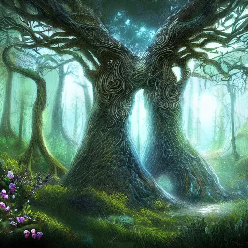 Prompt: Mystical forest, fantasy art