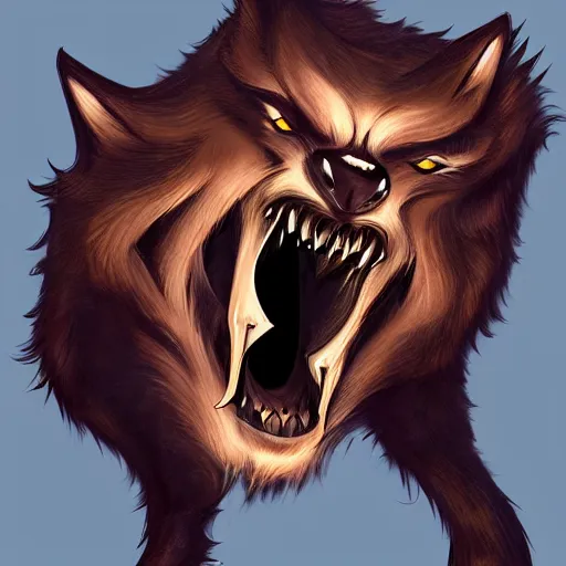 Prompt: Werewolf maw