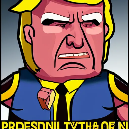 Image similar to president trump as a barbarian, in the style of clash of clans, highly detailed