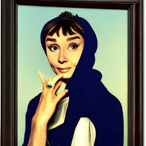 Image similar to audrey hepburn art by giovanni bellini