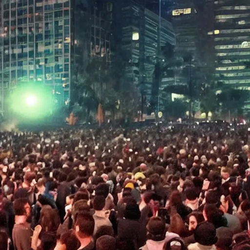 Prompt: huge crowd being forcefully relocated by evil robots, cinematic