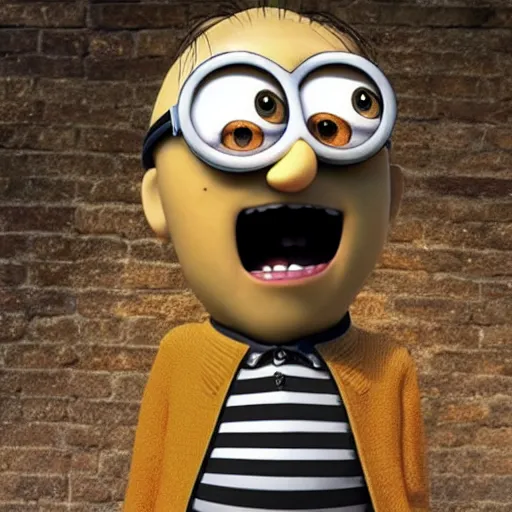 Prompt: Miles Davis as Gru from Minions