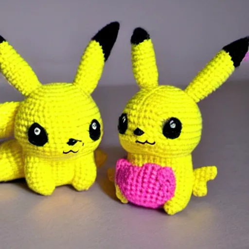 Prompt: pikachu amigurumi