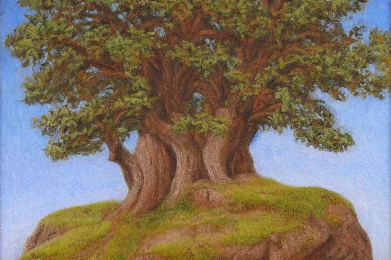 Image similar to runestone, nature, trees, focused, centered, very detailed, norse, oil painting