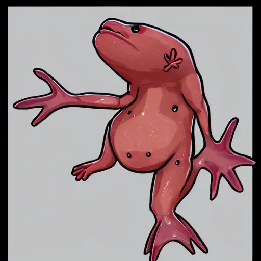 Image similar to an extremely buff axolotl art 4 k deviantart artstation dynamic pose