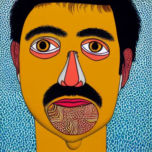 Prompt: self portrait by howard arkley