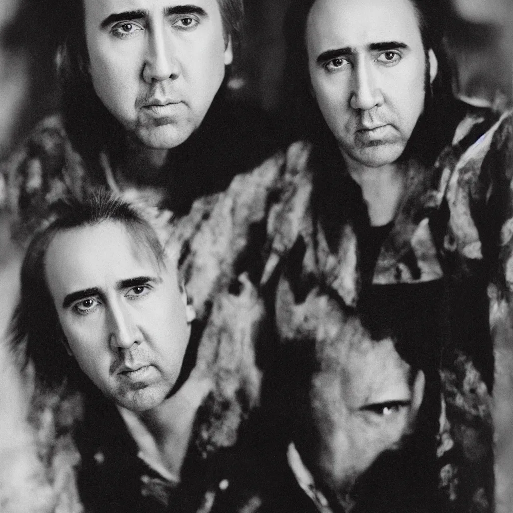 Image similar to nicolas cage headshot 1 9 9 9 photograph straight on