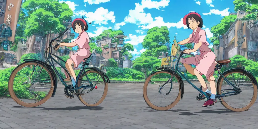 Bicycles in anime art by irbi-art on DeviantArt