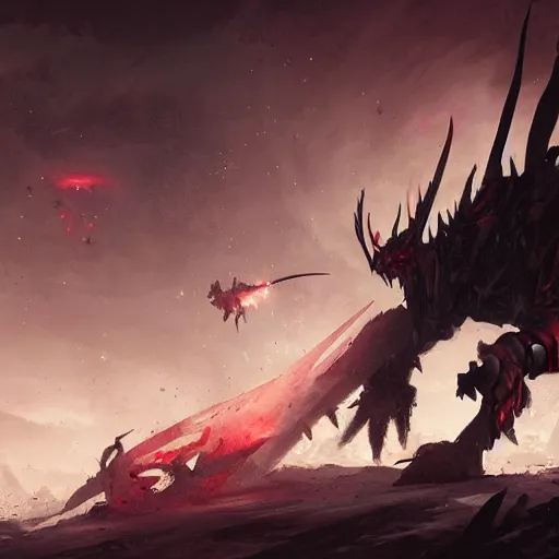 Image similar to aatrox on the battlefield by greg rutkowski