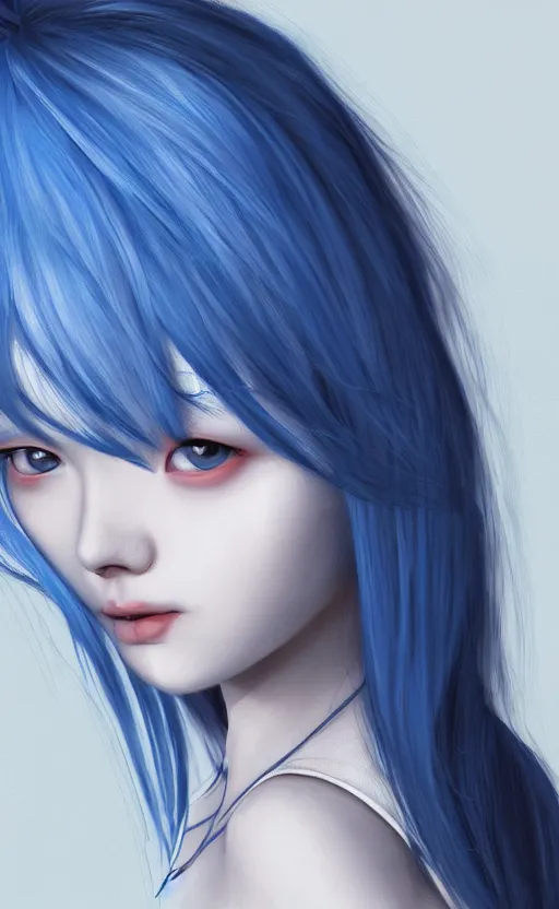 Prompt: girl with blue hair, by Eunji Lee, 4k, digital art, ultra realistic, ultra detailed, concept art, trending on artstation