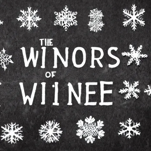 Prompt: the word 'Winters' made of out snowflakes