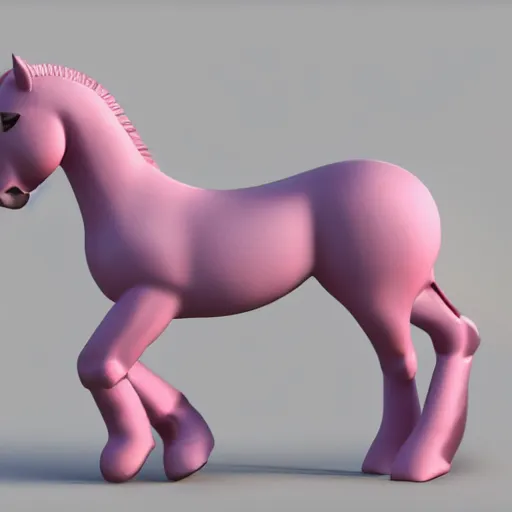 Image similar to pink pony full body, full detail hiperealistic