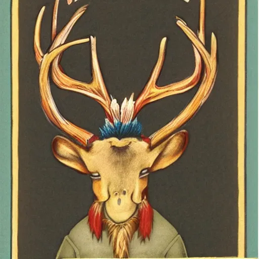 Image similar to bird god with antlers