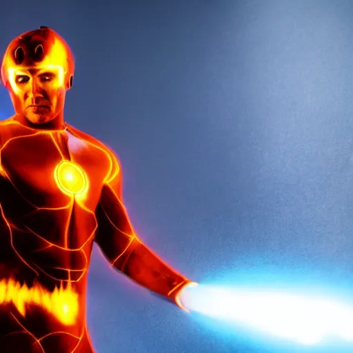 Prompt: rudy pankow as the human torch, hd 4k photo, cinematic lighting