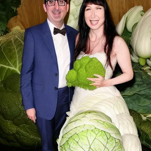 Image similar to john oliver and a cabbage are getting married