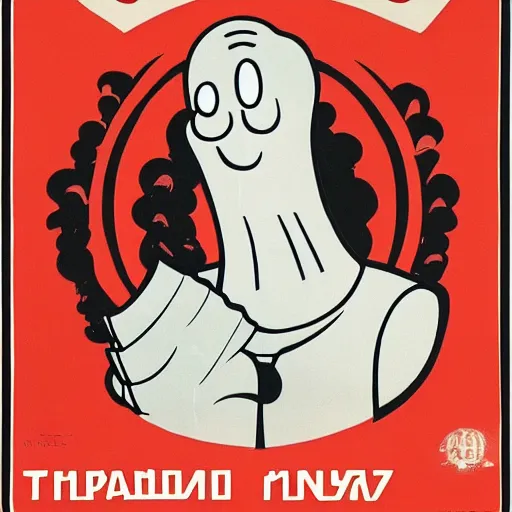 Image similar to handsome squidward, soviet propaganda poster