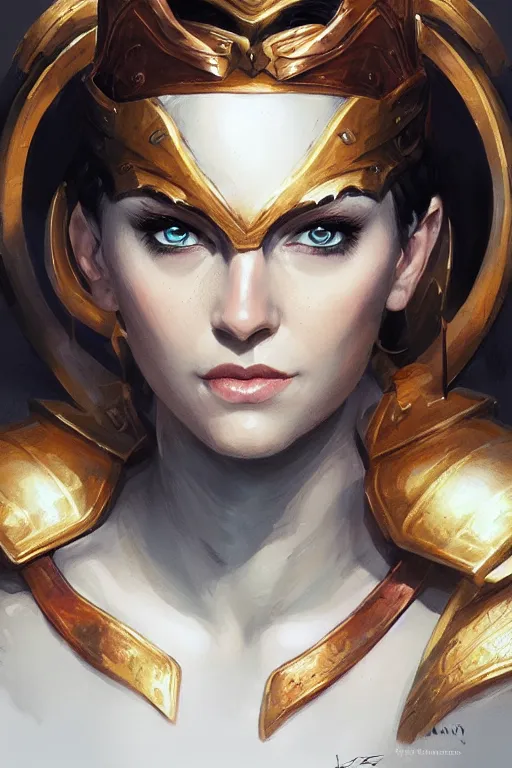 Image similar to amazon valkyrie athena, d & d, fantasy, portrait, highly detailed, headshot, digital painting, trending on artstation, concept art, sharp focus, illustration, art by artgerm and greg rutkowski and magali villeneuve