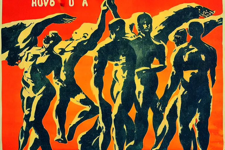 Image similar to we are as gods - soviet propaganda poster