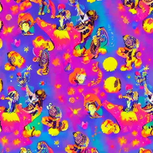 Prompt: Lisa Frank and Mozart collaboration