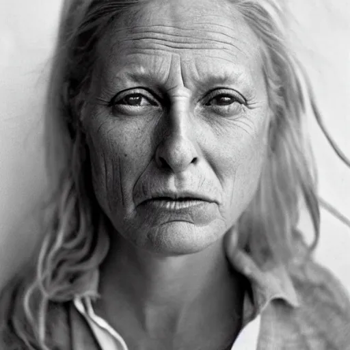 Prompt: the face of a typical swedish woman, photo by annie leibovitz