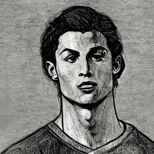 Prompt: cristiano ronaldo by leonardo da vinci