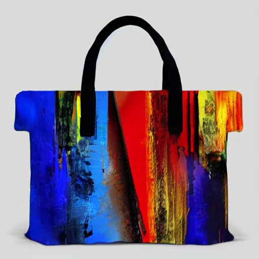 Prompt: bag in the shape of an artist's palette