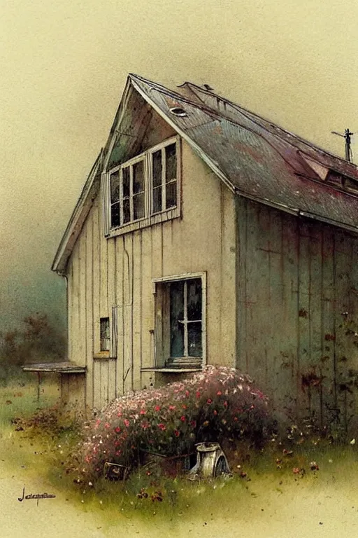 Image similar to ( ( ( ( ( 1 9 5 0 s retro future farm house. muted colors. ) ) ) ) ) by jean - baptiste monge!!!!!!!!!!!!!!!!!!!!!!!!!!!!!!