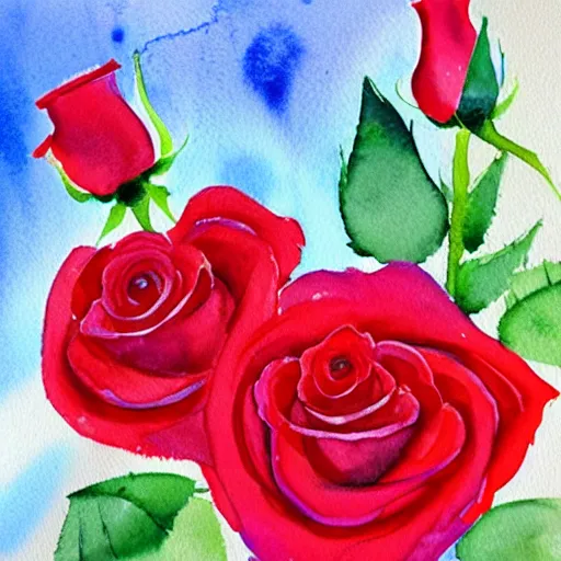 Image similar to watercolor red roses