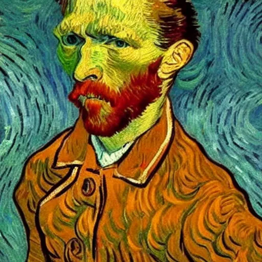 Image similar to van gogh in a bikini