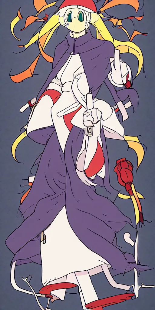 Prompt: the pope drawn by studio trigger, in the style of Little Witch Academia, spiritual enlightenment