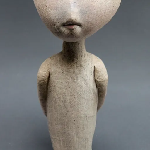 Image similar to doll head with spider legs, marble sculpture