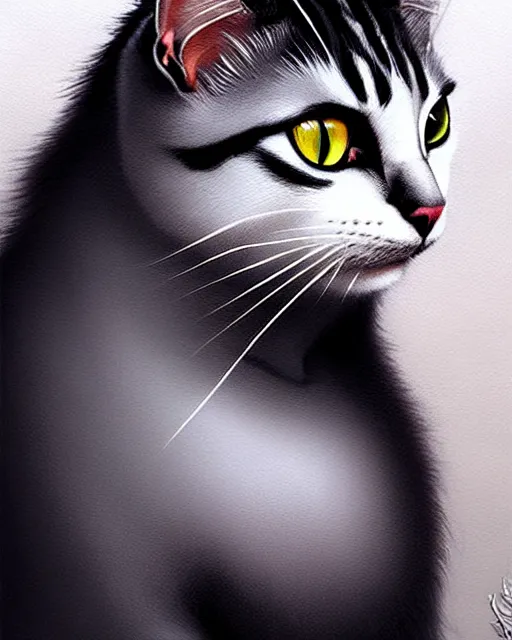 Image similar to A cat grim reaper, highly detailed, intricate feline patterns, sharp focus, art by Artgerm and Greg Rutkowski and WLOP