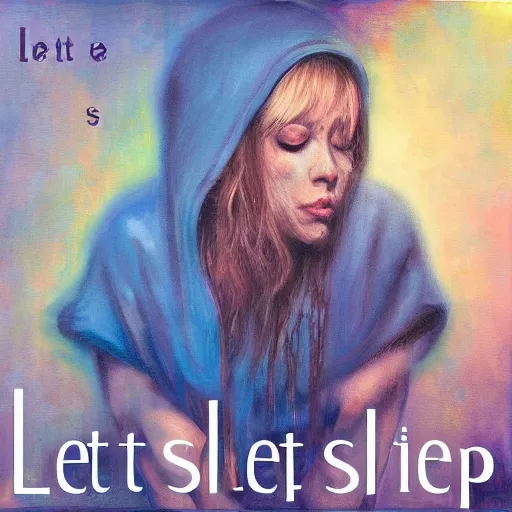 Prompt: let her sleep, artstation, album cover, digital oil on canvas