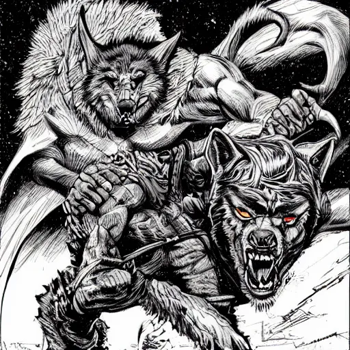 Prompt: precisely drawn illustration of orc riding wolf, wide angle, sharp, fine details, french comic style, vibrant realistic colors, full color, heroic fantasy, intense line art, 8 k, precise linework, realistic, in the style of heavy metal comics and richard corben and moebius