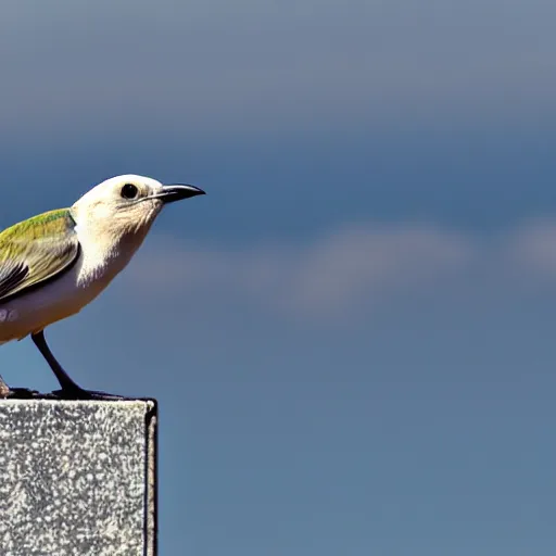 Image similar to a bird looking at a plane arriving, viewed from behind