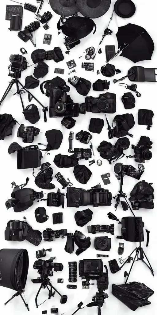 Image similar to knolling photography, studio producer, 30mm