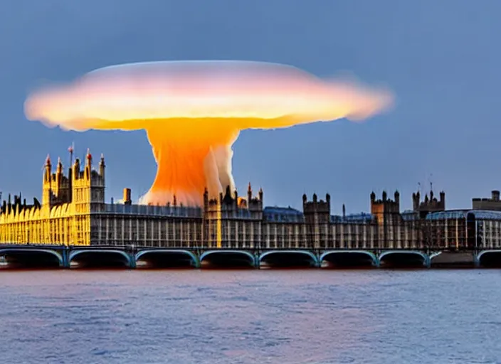 Image similar to nuclear mushroom cloud over london