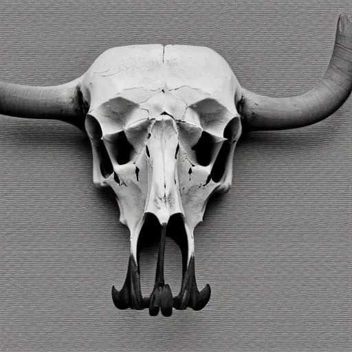 Prompt: photograph of an ox skull in a white background, minimalistic, 4k