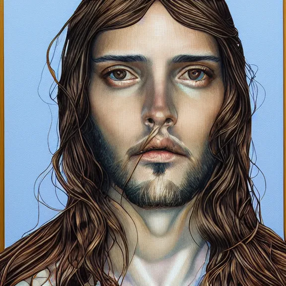 Image similar to jesus, by martine johanna, golden ratio, hyper detail, concept artbook, ealistic, photorealistic,