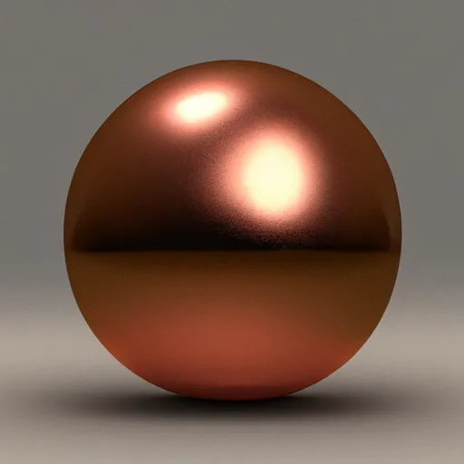 Image similar to a large copper ball with a mirror finish site in the arizona desert, photorealistic