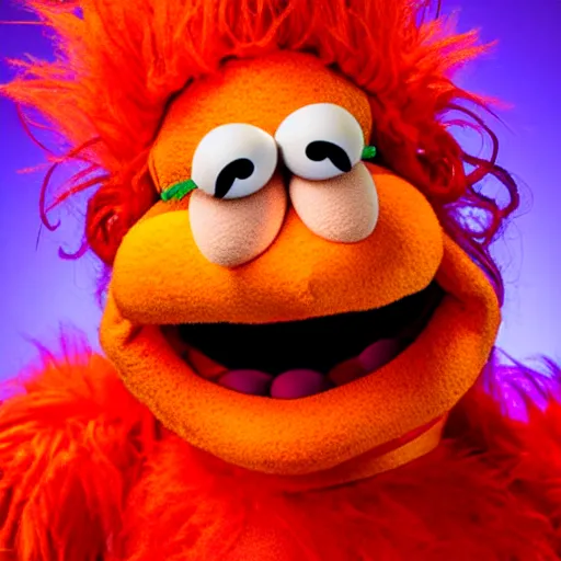 Image similar to studio portrait still of muppet!!!!! heat miser!!!!!! as a muppet muppet as a muppet, 8 k, studio lighting, key light,