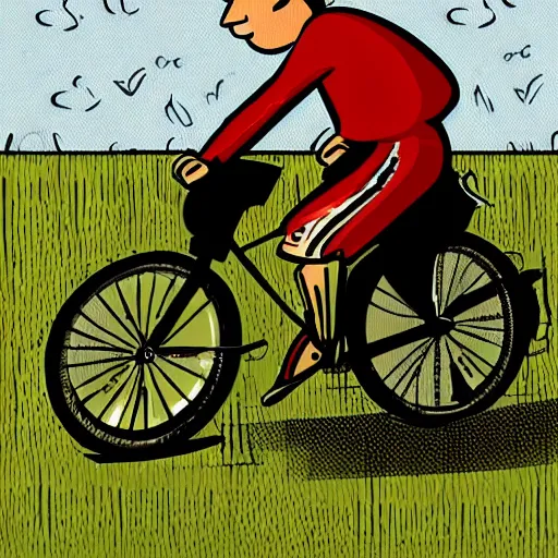 Image similar to bicycle, illustration, in the style of henry rivers