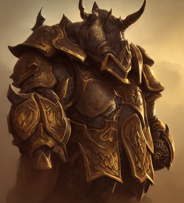 Image similar to “a well rendered anthropomorphic rhinoceros portrait, world of Warcraft armor, subject in the center of the frame, rule of thirds, golden ratio, elegant, digital painting, octane 4k render, zbrush, hyperrealistic, artstation, concept art, smooth, sharp focus, illustration from World of Warcraft by Ruan Jia and Mandy Jurgens and Artgerm and William-Adolphe Bouguerea”